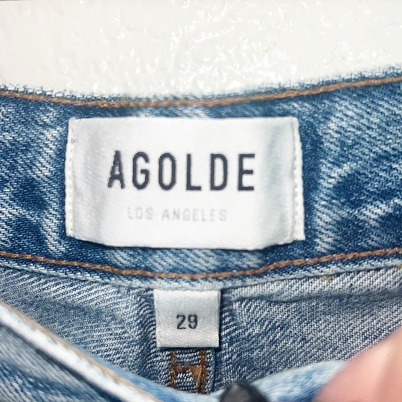 Agolde Fen High Rise Relaxed Taper 100% Cotton Button Fly Jeans - Picture 8 of 12